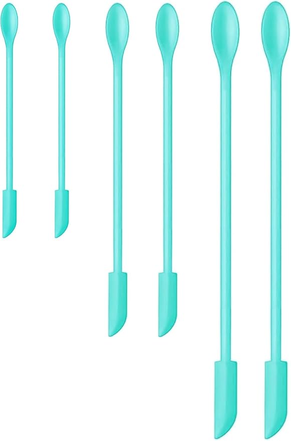 Silicone Spatula Set (6Pcs) - Mini Scraper Tool for Beauty & Food (Reach Every Last Drop - Multi-Size Spatulas for Makeup Jars, Lotion Bottles & Kitchen Containers)