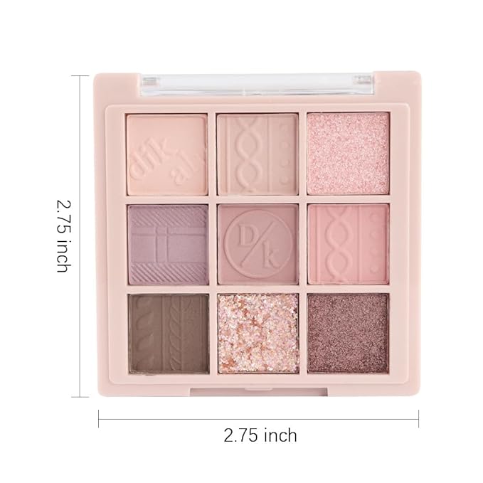 9Colors Eye Shadow Palette Makeup,Pink Rose Gold Purple Mauve Neutral Travel Eyeshadow Palette Long Lasting Waterproof Naturing-Looking Eyeshadow Palette Travel Size Gift Kit