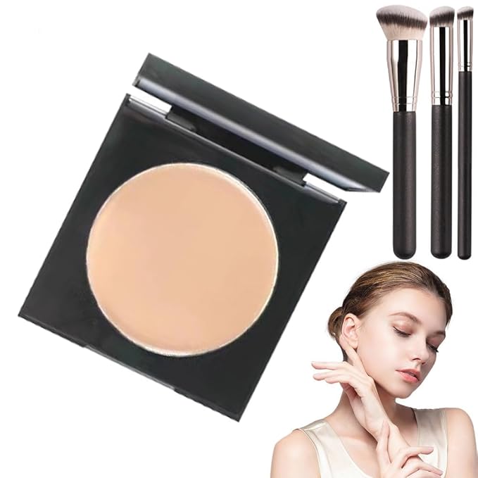 Colored CC Undereye Corrector, Eye Concealer Undereye Color Corrector for Dark Circles, Clay Neutralizing Makeup Under Eye Hydrating Concealer with Brush (Light-Medium & 3 Brushes, Small)