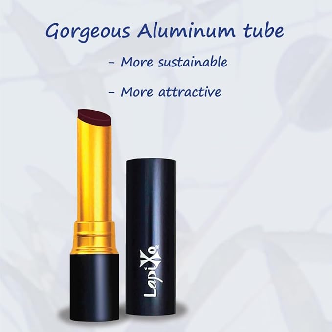 LAPIXO 100% Plant-based Color Lipstick, Unique Formula, Natural + Moisturizing | Non-Toxic, All Food Ingredients, Antioxidant-rich, Natural Matte Vibrant Color, 4.4g/0.15oz (Cranberry color)