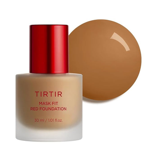 TIRTIR Mask Fit Red FoundationㅣLong Lasting Flawless Coverage, Energy Essence, Lightweight, Hydrating, Pore-Blurring, Breathable Satin Finish, Makeup, Radiant Skin, #39W Caramel, 1.01 Fl Oz