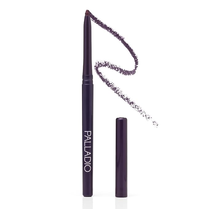 Palladio Retractable Waterproof Eyeliner, Richly Pigmented Color and Creamy, Slip Twist Up Pencil Eye Liner, Smudge Proof Long Lasting Application, All Day Wear, No Sharpener Required, Exotic Plum