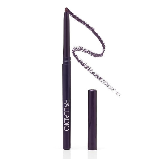 Palladio Retractable Waterproof Eyeliner, Richly Pigmented Color and Creamy, Slip Twist Up Pencil Eye Liner, Smudge Proof Long Lasting Application, All Day Wear, No Sharpener Required, Exotic Plum