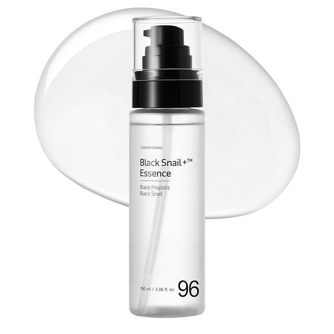 TOSOWOONG Black Snail Plus Essence With 960,890ppm Black Snail Secretion Filtrate, Hydrating Serum, Repairing, Anti Aging, Dull Skin, Fine Lines, Sensitive Skin, Korean Skin Care, 100ml, 3.38 fl.oz.