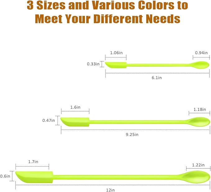 Silicone Spatula Set (6Pcs) - Mini Scraper Tool for Beauty & Food (Reach Every Last Drop - Multi-Size Spatulas for Makeup Jars, Lotion Bottles & Kitchen Containers)