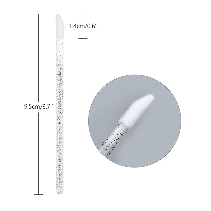 100PCS Glitter Crystal Lip Brush, Disposable Lip Brushes Lip Gloss Applicators Lipstick Gloss Wands Applicator Perfect Makeup Tool Kits (Black)