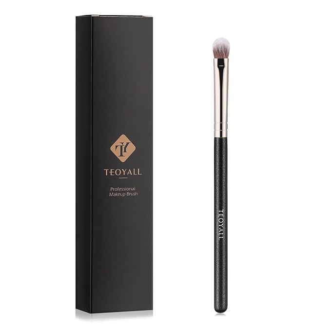 TEOYALL Eye Crease Brush, Soft Dense Synthetic Bristles Eyeshadow Brush Flat Concealer Brush For Powder Cream Concealer Highlight