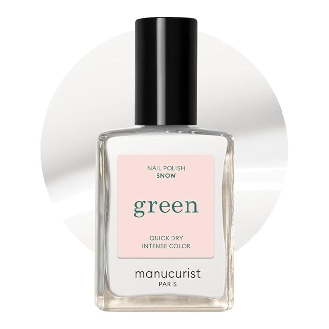 Manucurist - Green Snow Nail Polish - White - 9-Free, Vegan and Plant-Based - Quick Dry Nail Polish Manicure - Made in France - 0.5 fl oz