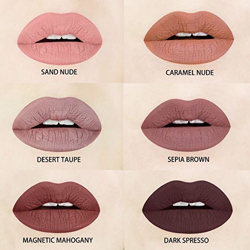 Aromi Sepia Brown Matte Liquid Lipstick | Grey Brown Lip Color, Greige, Vegan and Cruelty-free, Waterproof, Long-Lasting Lipstick, Dye-free (Sepia Brown)