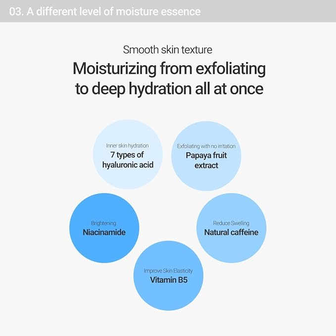ROVECTIN Aqua Hyaluronic Essence (Activating Treatment Lotion) - 7 Layers Hyaluronic Acid Facial Toner with Niacinamide & Panthenol, Vegan Korean Skin Care (6.08 fl.oz)