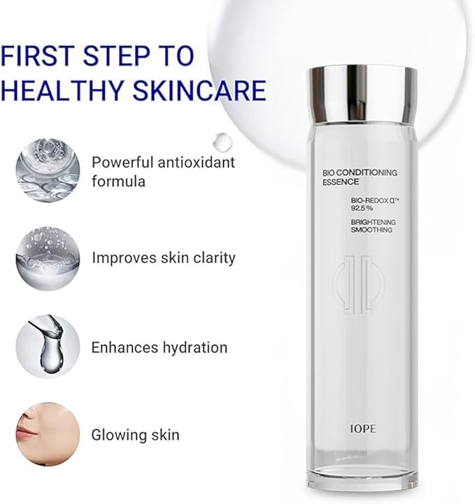 IOPE Bio-Conditioning First Step Essence | Fast Absorbing Korean Facial Toner for Sensitive Skin, Intensive Hydration & Smoothing, Anti-Oxidant and Purification, Daily Glow Skincare, 2.84 Fl Oz.