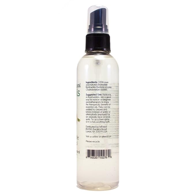 Chamomile Hydrosol (Floral Water) - 4 fl oz Plastic Bottle w/Black Spray Cap