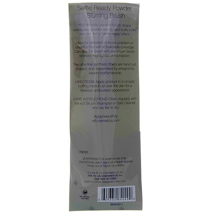 e.l.f. Powder Blurring Brush, Makeup Brush For Creating A Soft-Focus Finish, Great For Under Eyes, Around The Nose & Brows, Vegan & Cruelty-Free
