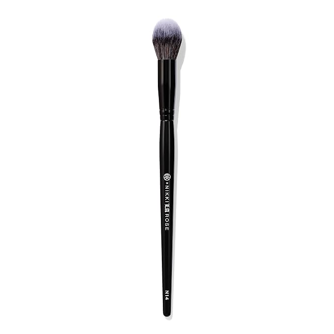 BK BEAUTY - NIKKI LA ROSE N14 PETITE PRECISION CONCEALER BRUSH - Multi-Tasking Tapered Makeup Brush for Under-Eye, Concealer, Powder, & Small Areas