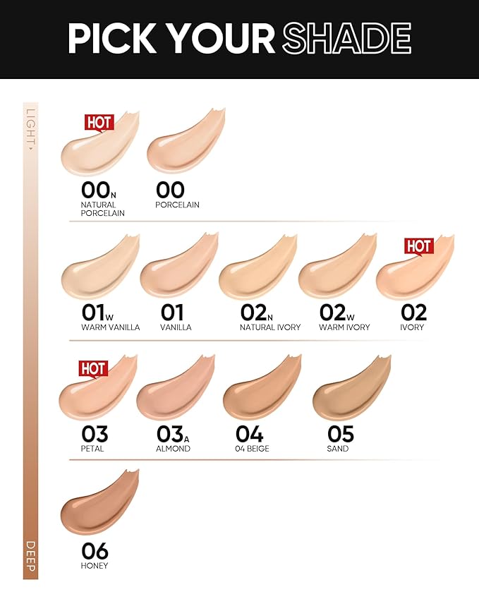 Velvet Matte Cushion Foundation Blue Ultra Cover Powder Foundation, 12h Oil-Control, Lightweight, Long-Lasting, Waterproof Korean Cushion Makeup (00N Natural Porcelain)