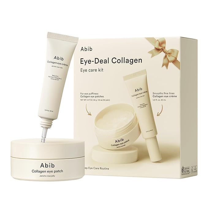 Abib Collagen Eye Patches 60 Patches, Korean Under Eye Patches for Puffy Eyes and Dark Circles, Anti-Wrinkle