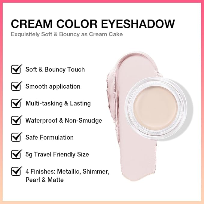 Single Cream Bright Nude Matte Eyeshadow Palette Makeup, Natural Single Mini Instant Holographic Eyeshadow For Women, Sombras Crema Para Ojos, Talc, Paraben & Cruelty Free, R01