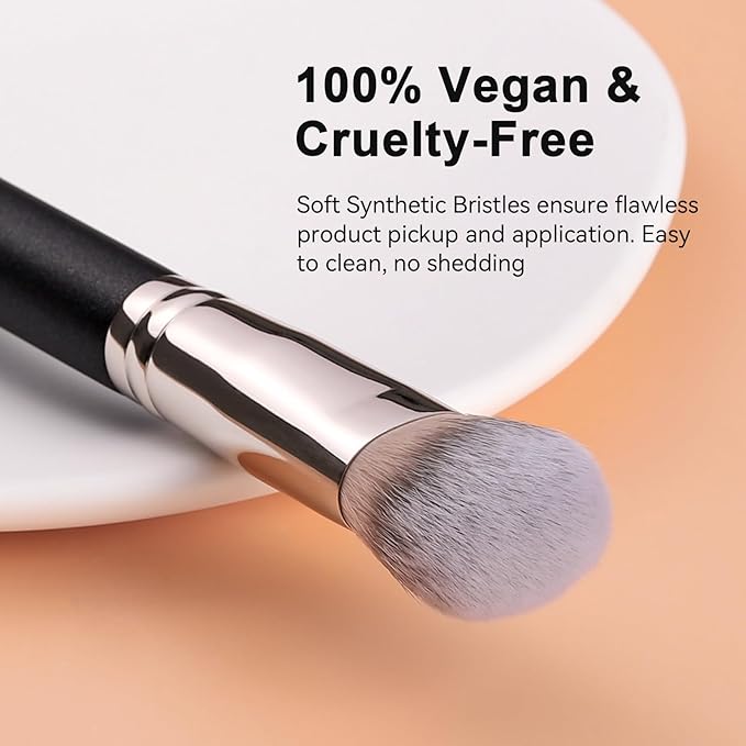 TEOYALL Domed Cheek Brush, Medium Precision Brush Head with Dense Synthetic Bristles for Contour Bronzer Blush with Loose Powder Cream