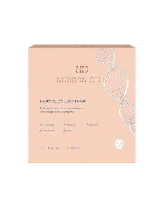 Nuborn Cell Hydrogel Collagen Mask | Hydrating Face Masks with Peptides & Hyaluronic Acid | Collagen Face Mask Overnight for Glass Skin | Face Masks Korean (4-Pack)