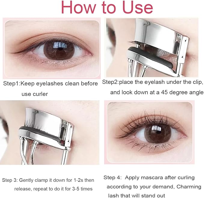 Eyelash Curler - Ergonomic Design for All Eye Shapes, Precision Curl Control, Superior Long- Lasting Curl, Gentle on Lashes, Includes 2PCS Silicone Replacement Pads, Easy to Use (Green)