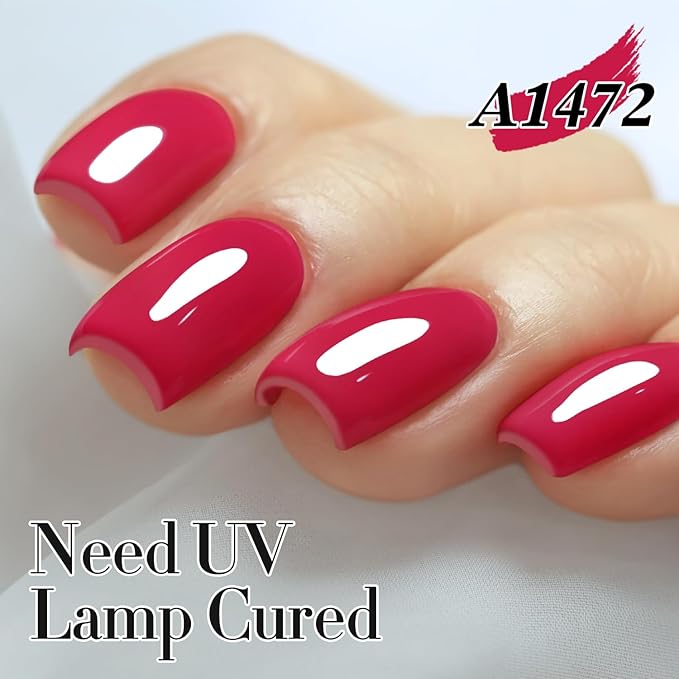 Double Rhythm 15ML Gel Nail Polish Pure Sheer Same Color Same Bottle Soak Off Gel Polish Art Manicure Salon DIY at Home for Women (Red Pink-A1472)