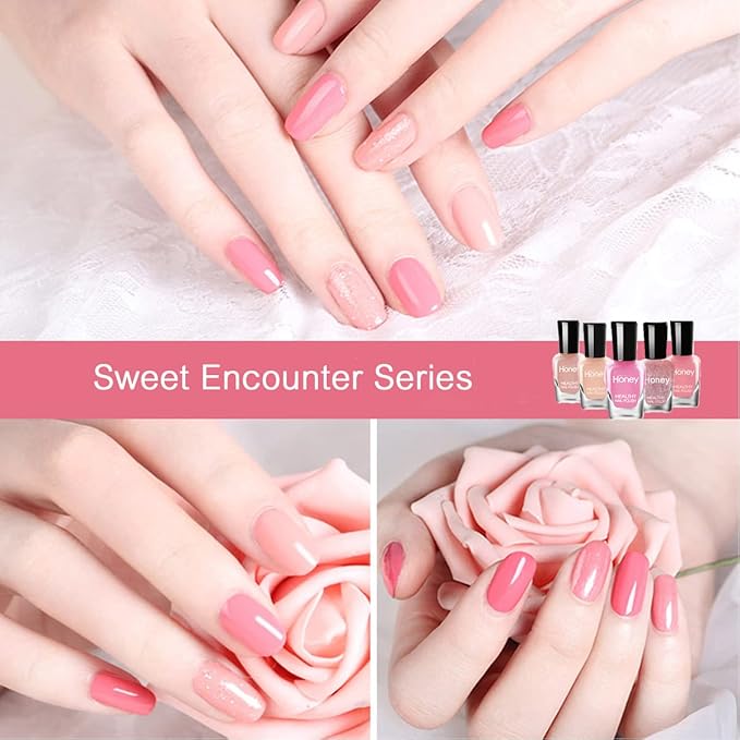 Non Toxic Nail Polish Set, Easy Peel Off and Fast Dry Nail Polish Set for Pack, Eco Friendly and Organic Water Based Nail Polish for Women, Girls, Teens(10 Bottles)