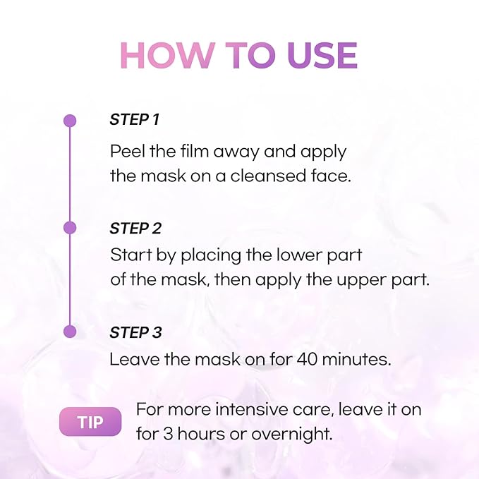 Cell Fusion C Glass Skin Collagen Mask, 1.23 oz. x 5 Sheets, Overnight Hydrogel Mask with Triple Collagen, Hydrating and Plumping, Korean Skincare