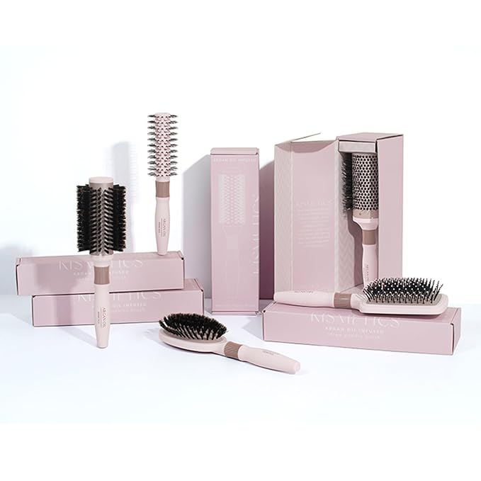 Argan Oil Infused Vented Round Brush, Fast Dry Round Brush, 24mm, All Hair Types