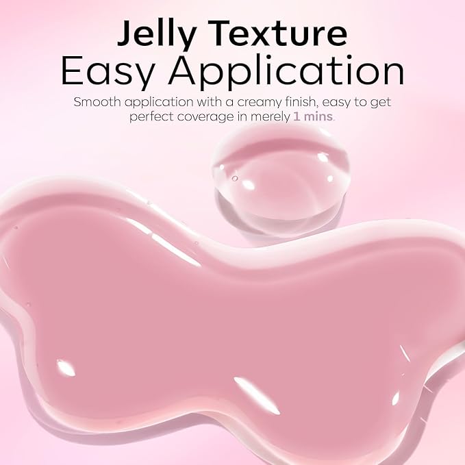 modelones Jelly Nail Polish Set 6 Colors, Milky White Pink Sheer Nude Quick Dry Mini Nail Lacquer Kit, Translucent Clear Transparent Peach Shimmer Manicure DIY Nail Art Spring Gift for Women Girls