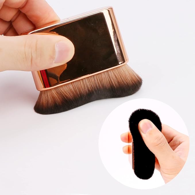 Yoseng Self Tan Brush - Rose Gold Kabuki Brush for Body, Face & Hands - Vegan, Streak-Free Application, Multi-Use for Self Tanner, Sunscreen, Body Lotion