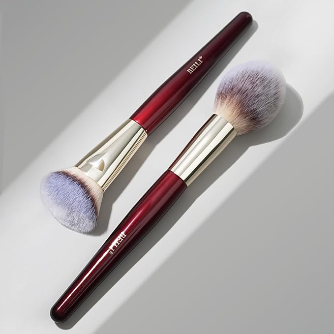 BEILI Contoured Foundation Brush - Flat Angled Foundation Brush - Face Brush For Liquid Or Cream Foundations - Dense Synthetic Bristles Kabuki Brush…