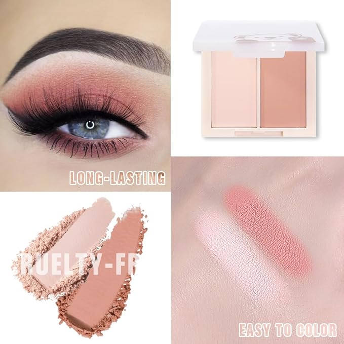 AMY'S DIARY Matte Eyeshadow, Nude Pink Eyeshadow, Ultra-fine Lightweight Powder, Multiuse Blendable Eye shadow and Blush Makeup, Daily Matte Warm Tone Eyes Makeup, Half Pink (03#)