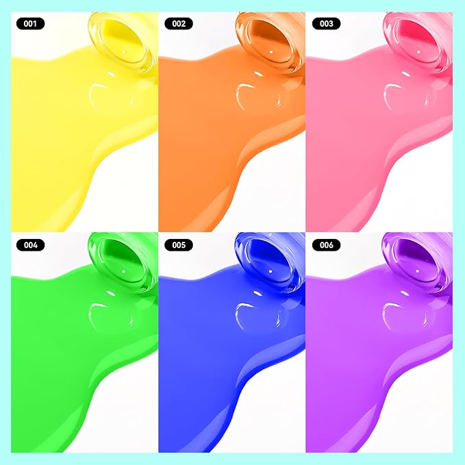 MIZHSE Quick Dry Nail Polish Set: Neon Colors Nail Polish Air Dry Fast, Fluorescent Fingernail Polish Non-Gel Yellow Orange Green Fast Drying Nail Lacquer Gift for Women Girls