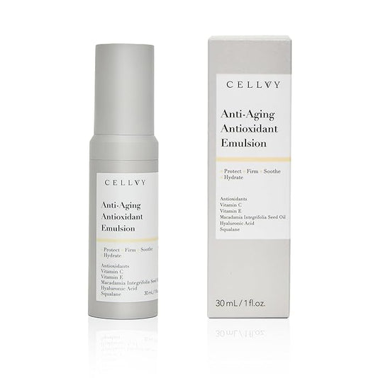 Anti-Aging Antioxidant Emulsion with Hyaluronic Acid, Vitamin C & E, Korean Taiwanese Skincare, Firming & Hydrating Face Lotion, Smooths Fine Lines & Wrinkles and Boosts Collagen Production