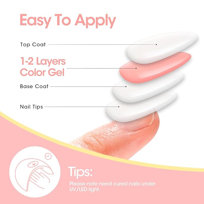 GELLEN Pastel Gel Nail Polish Set, 6PCS Summer Nail Polish Colors, Soak off Nail Gel Manicure Kit Nail Art Gel Polish for UV Light Cure