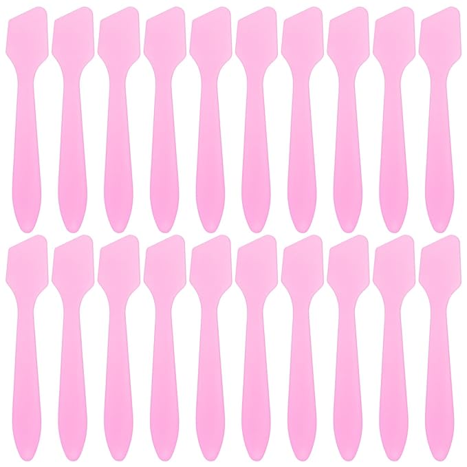 Tbestmax 300 PCS Mini Cosmetic Spatulas 3.2" x 0.6" Disposable Makeup Spatulas, Plastic Spatulas Pink Facial Creams Skin Care Spatulas