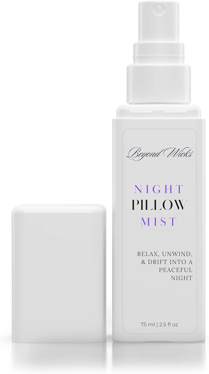 Pillow Spray – Lavender Chamomile Sleep Spray with Essential Oils – Relaxing Aromatherapy Mist for Pillows, Bedding, and Linens – Nighttime Pillow Mist – 75ml (2.5 fl oz) by Beyond Wicks