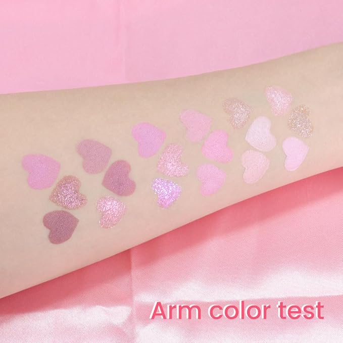 18Colors Purple Pink Nude Shimmery Eyeshadow Palette Makeup,Light Purple Mauve Glitter Sparkly Eye Shadow Long Lasting Waterproof Naturing-Looking Blendable for Beginners