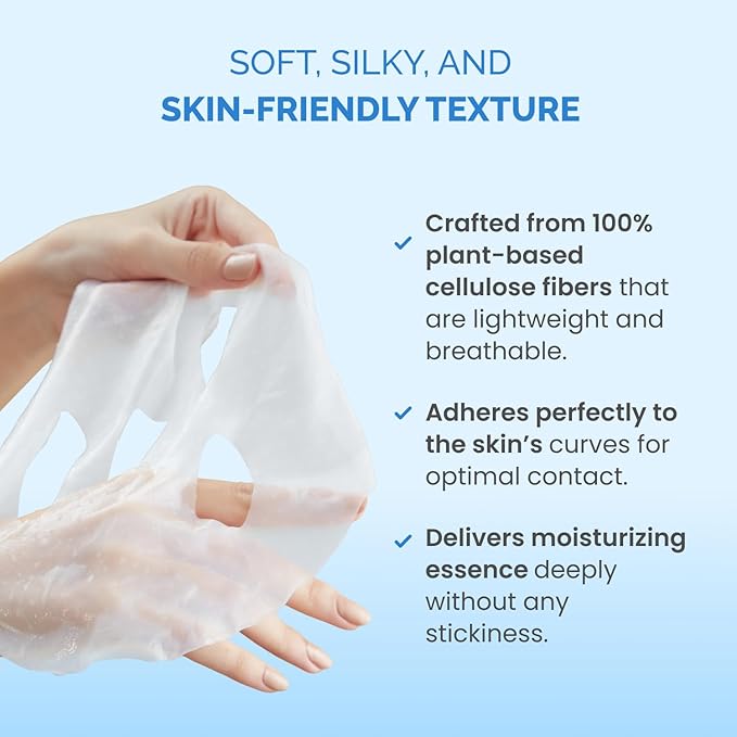 PLANTIFIQUE Facial Sheet Mask Coco Dew 5 Pack – Moisturizing Face Mask with Coconut & Ceramide – Radiant Skin Nourishing Korean Skincare Pack for All Skin Types