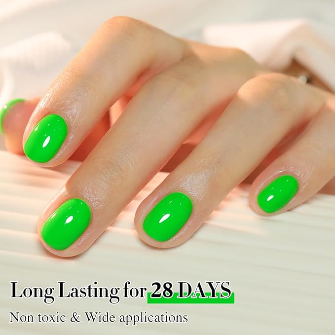 Double Rhythm 15ML Gel Nail Polish Pure Sheer Same Color Same Bottle Soak Off Gel Polish Art Manicure Salon DIY at Home for Women (Bright Green-A1042)