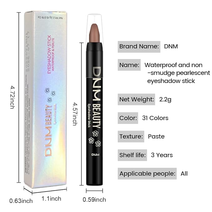 evpct Brown Matte Cream Eye Shadow Sticks Brightener Pencils for Women, Longwear Brown Silky Eyeshadow Applicator Stick Pen Waterproof, Blendable Crease-Proof Stick Eyeshadow Matte Eye Makeup 75
