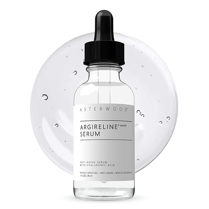 Asterwood Argireline Serum with Hyaluronic Acid - Peptide Serum for Face - Wrinkle Reducing, Anti-Aging, Nourishing - Fragrance-Free - 1 Fl Oz