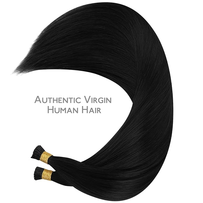 WENNALIFE I Tip Hair Extensions Real Human Hair, 100g 100s 24 Inch Jet Black Remy Itip Human Hair Extensions Invisible Itips Straight I Tips Cold Fusion Extensions