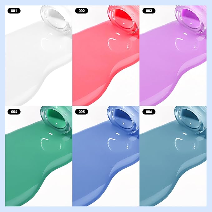 MIZHSE Quick Dry Nail Polish Set, Regular Nail Polish 6 Classic Colors of Milky White Pink Purple Blue Green, Air Dry Nail Lacquer Fingernail Polish for Women, Manicure DIY Nail Art Salon Ideal Gift
