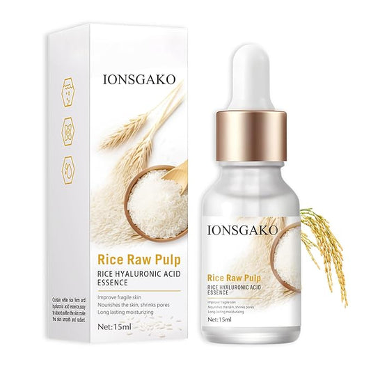 Crema De Arroz para La Piel De Cara Y Cerrar Los Poros Quitar Manchas White Rice Serum for Face Essence Deep Moisturizing Nourishing Suero Crema Para Las Manchas En De La Cara(0.5Oz/1PC)