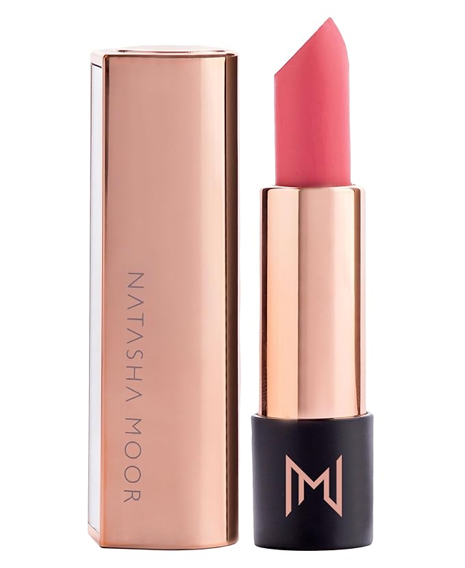 NATASHA MOOR Silk Suede Lipstick: Long-Lasting, Hydrating Semi-Matte Finish - Creamy, Cruelty-Free Formula - Silky Smooth and Highly Pigmented - Mirror for On-the-Go Glamour - INTUITION