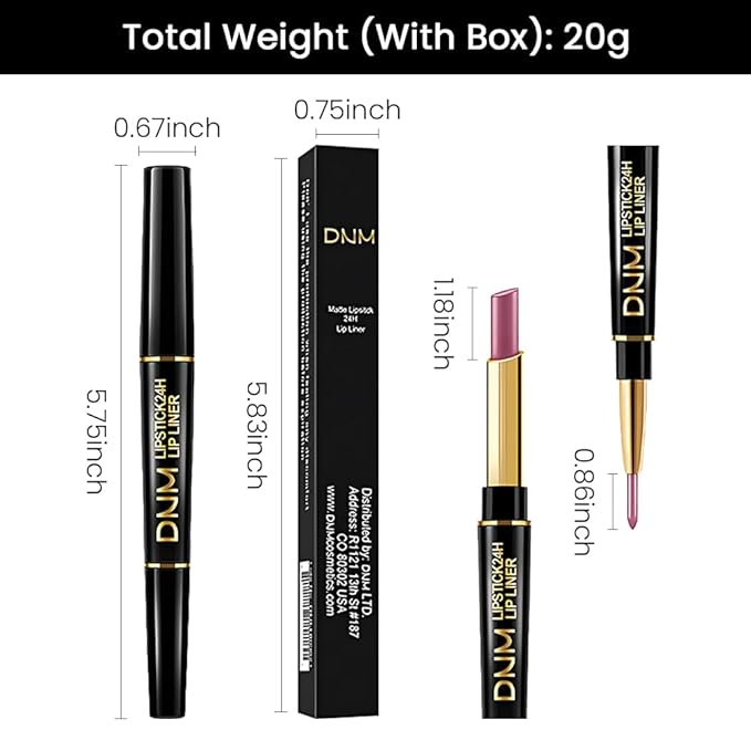 Kaely 2-in-1 Light Plum Rose Matte Lip Liner & Lipstick Combo Set Kit for Women, Magic Neutral Lipstick 24 Hours Original Lips Liner Pencil Stain Makeup Long Lasting Waterproof 24