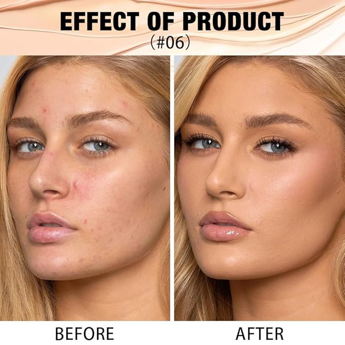 2 in 1 Foundation Concealer, Lightweight Creamy Long Lasting Face Makeup for Combination Oily Skin, Conceals Dark Circles Under Eyes Dark Spots and Blemishes, Vegan Cruelty-Free, Warm Tan
