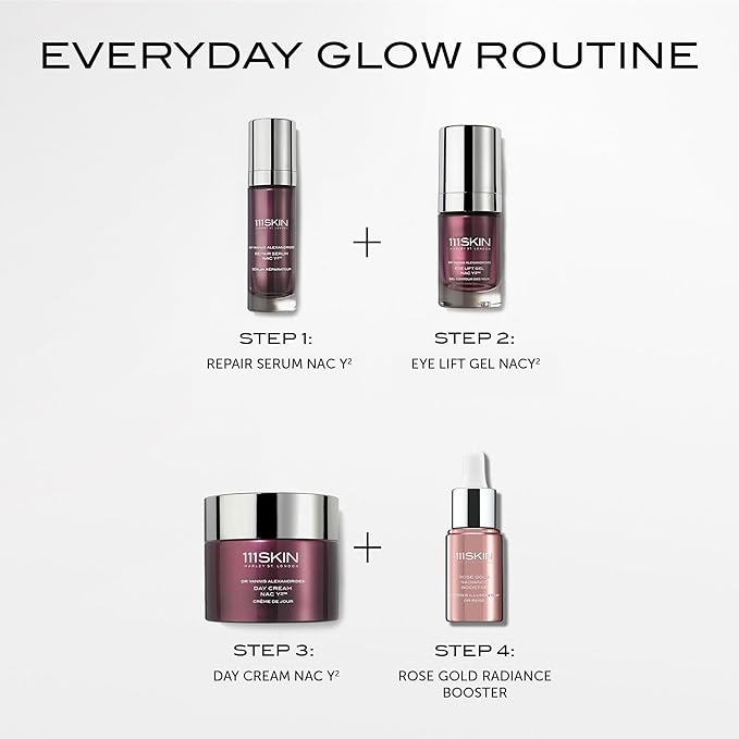 111SKIN Rose Gold Radiance Booster Serum for Face, Hydrating Face Glow Serum with Hyaluronic Acid, Niacinamide & Damascus Rose for Radiant & Even Skin Tone, Suitable for All Skin Types, 0.68 fl oz