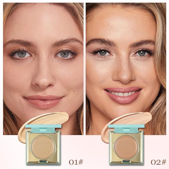 Colored CC Undereye Corrector, Eye Concealer Undereye Color Corrector for Dark Circles, Clay Neutralizing Makeup Under Eye Hydrating Concealer with Brush (Light-Medium Peach & 2 Brushes, Small)